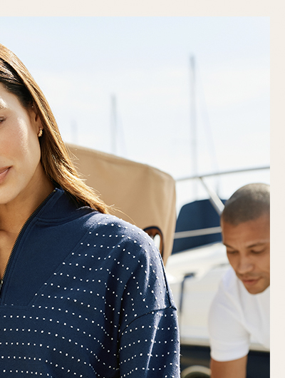 Kindra Dot Embroidered Terry Pullover