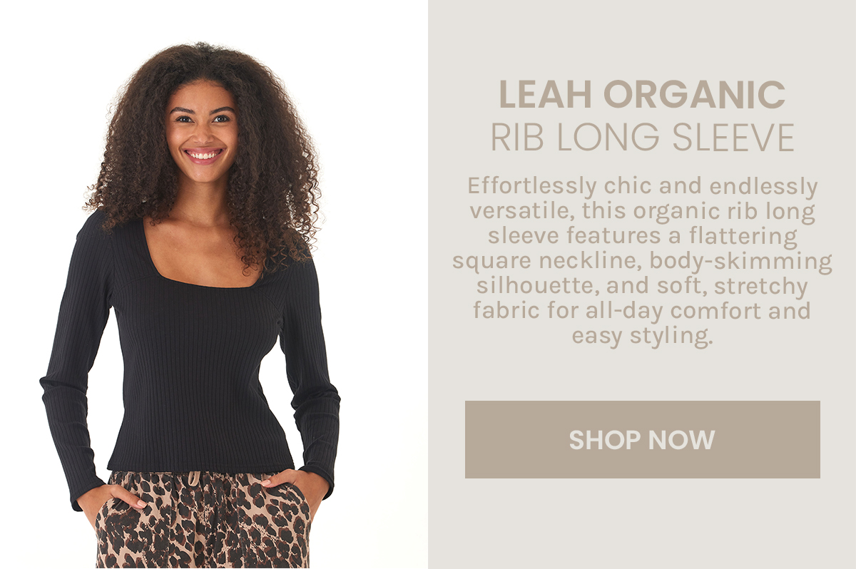 Leah Organic Rib Square Neck Long Sleeve