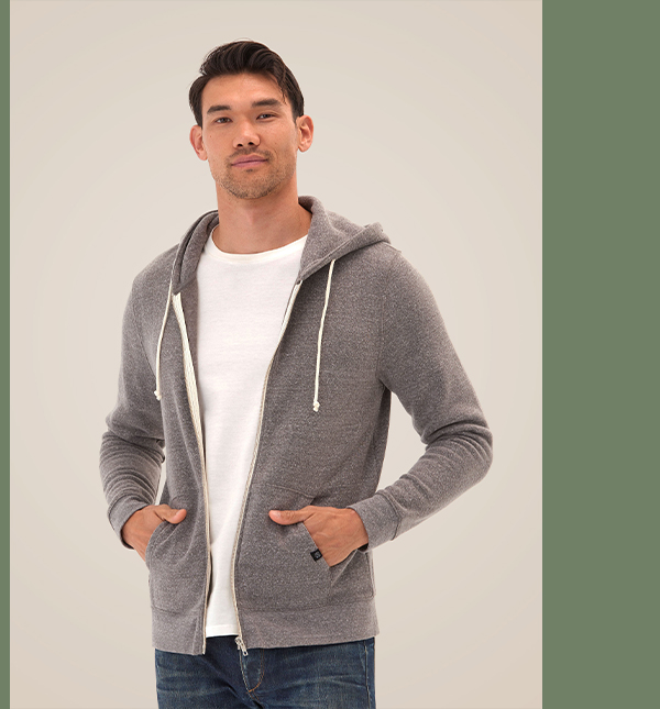 Triblend Zip Fleece Hoodie