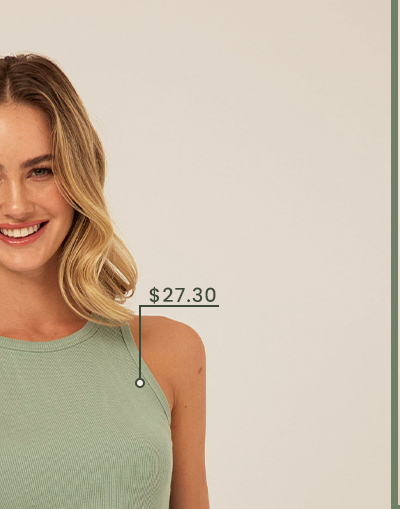 Bailey Feather Rib High Neck Tank