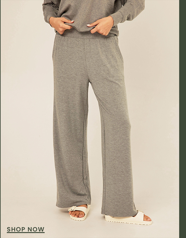 Esmeralda Feather Fleece Wide Leg Pant