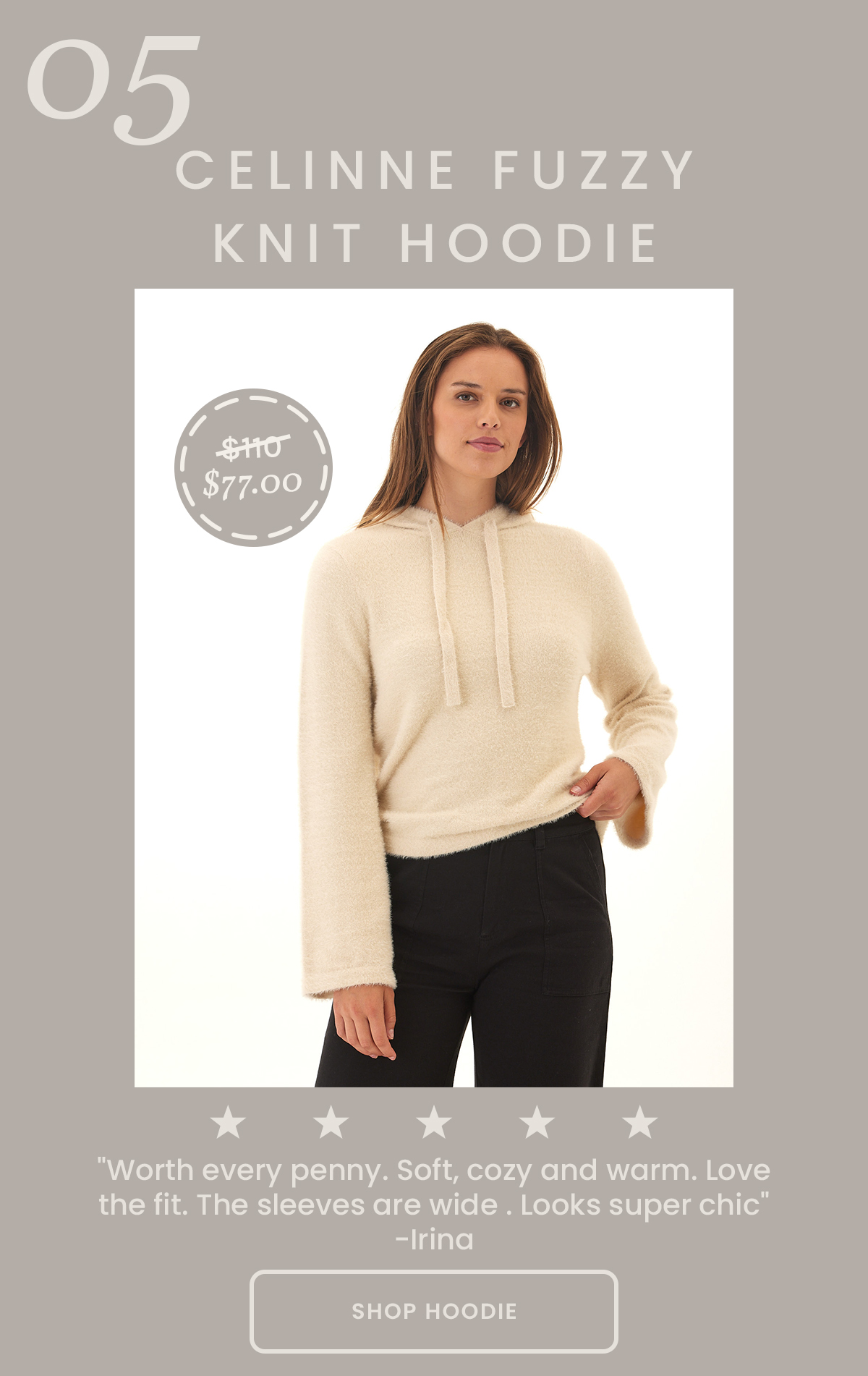 Celinne Fuzzy Knit Hoodie