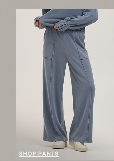 Sigourney Mineral Wash Fleece Wide Leg Pant