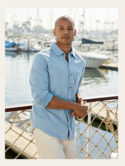 Dorian Mineral Wash Mediumweight Jersey Button-Down