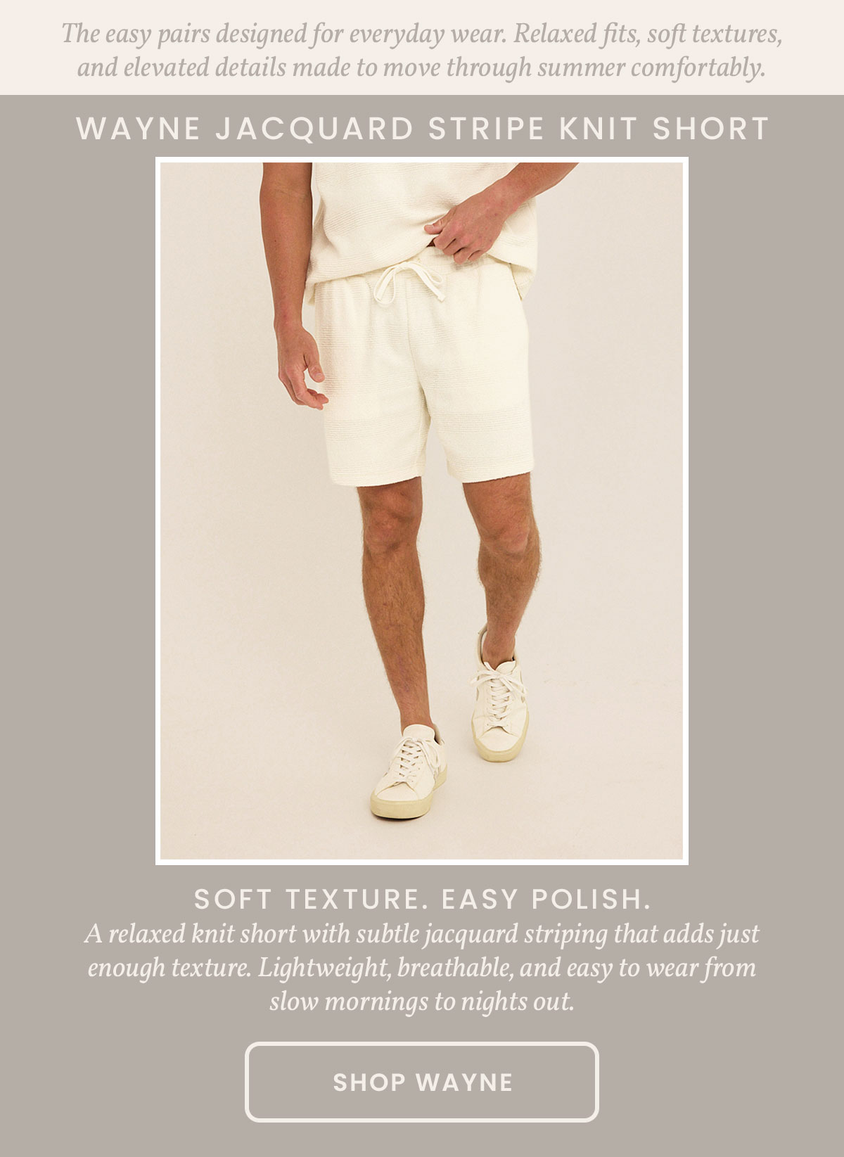 Wayne Jacquard Stripe Knit Short