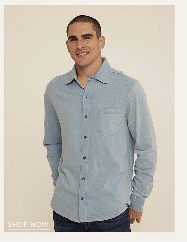 Dorian Mineral Wash Mediumweight Jersey Button-Down