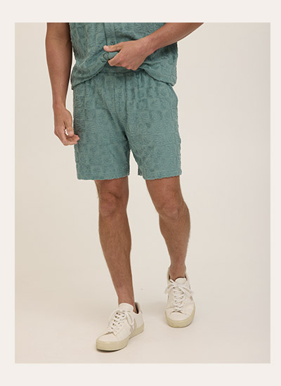 Mitchell Tile Leaf Jacquard Terry Short