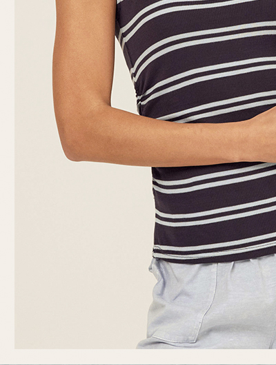 Brynlee Feather Rib Ruched Top