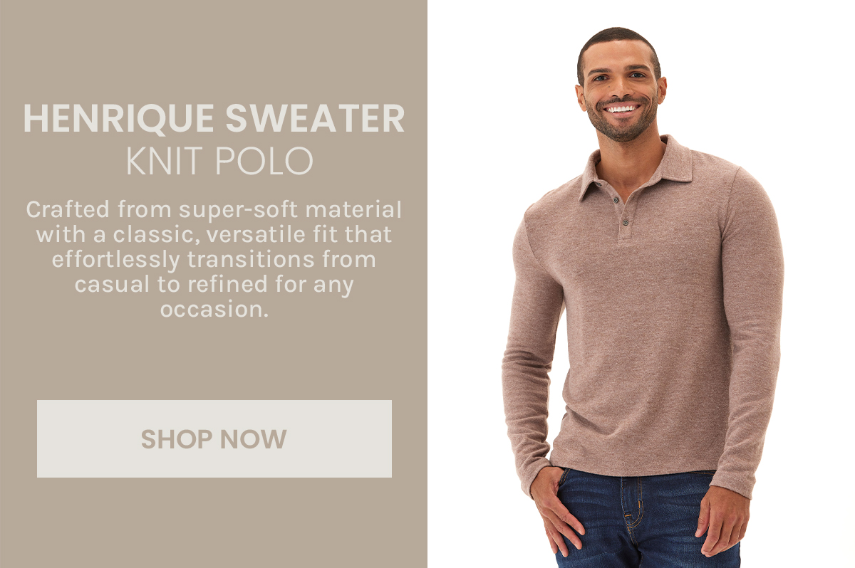 Henrique Sweater Knit Long Sleeve Polo