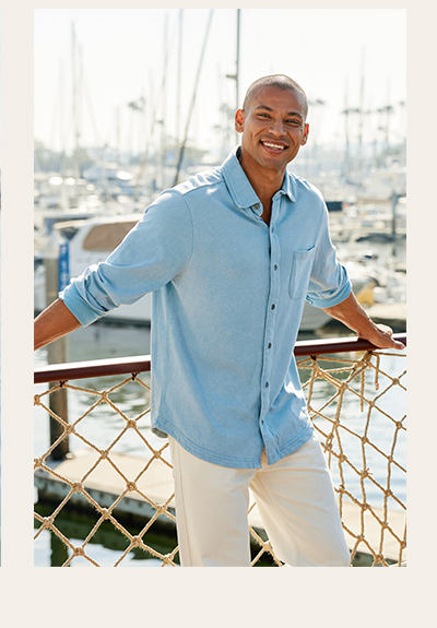 Dorian Mineral Wash Mediumweight Jersey Button-Down