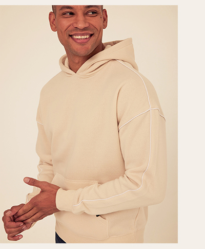 Marcel Triblend Fleece Contrast Piping Pullover Hoodie