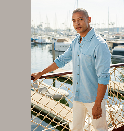 Dorian Mineral Wash Mediumweight Jersey Button-Down