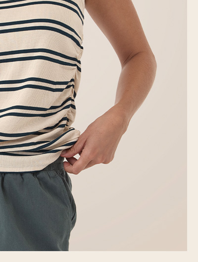 Megan Feather Rib Ruched Tank