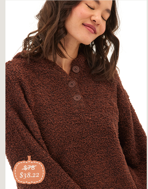 Tanisha Boucle Henley Hoodie