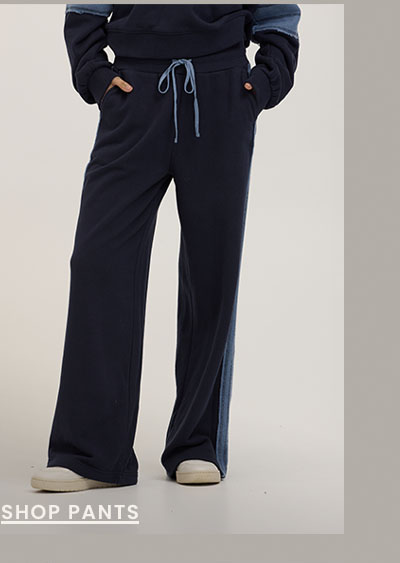 Tierney Cotton Terry Contrast Wide Leg Pant