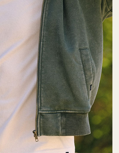 Walter Mineral Wash Heavy Terry Bomber Jacket