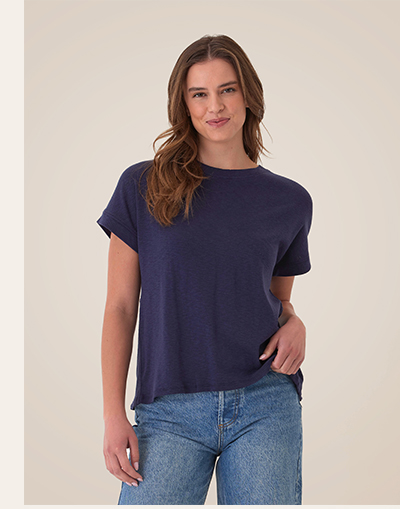 Gianna Textured Slub Jersey Twist Back Tee