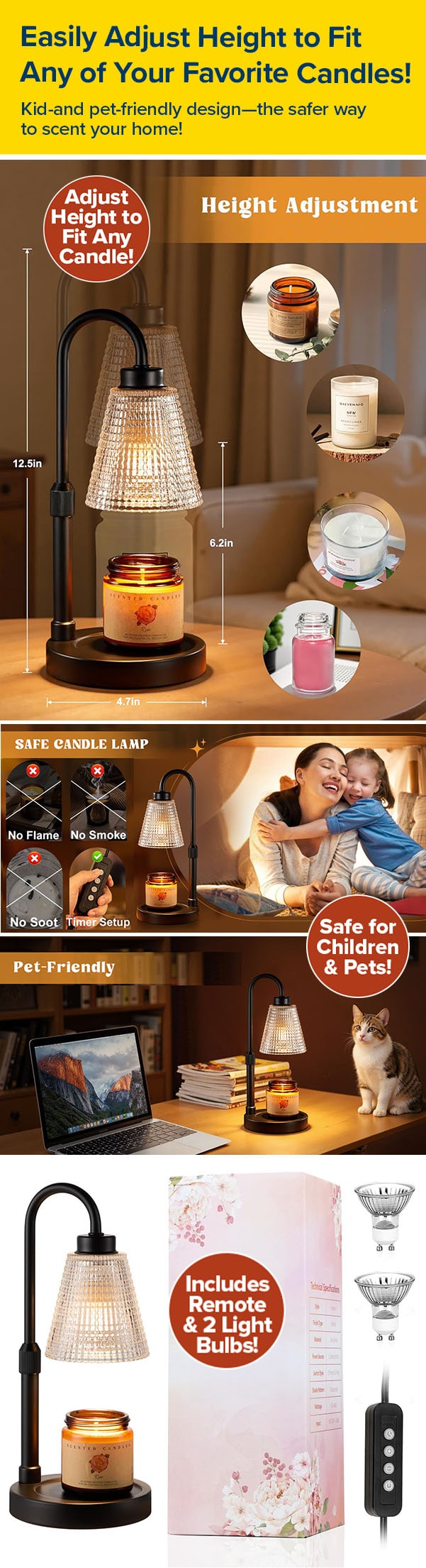 Easily Adjust to Fit Any of Your Favorite Candles!