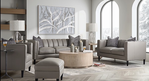 Bali Gray Leather Sofa | SHOP NOW >