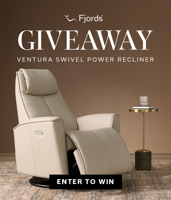 Fjords Giveaway | Ventura Swivel Power Recliner | ENTER TO WIN >