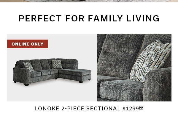 Online Only | Lonoke 2-Piece Sectional >