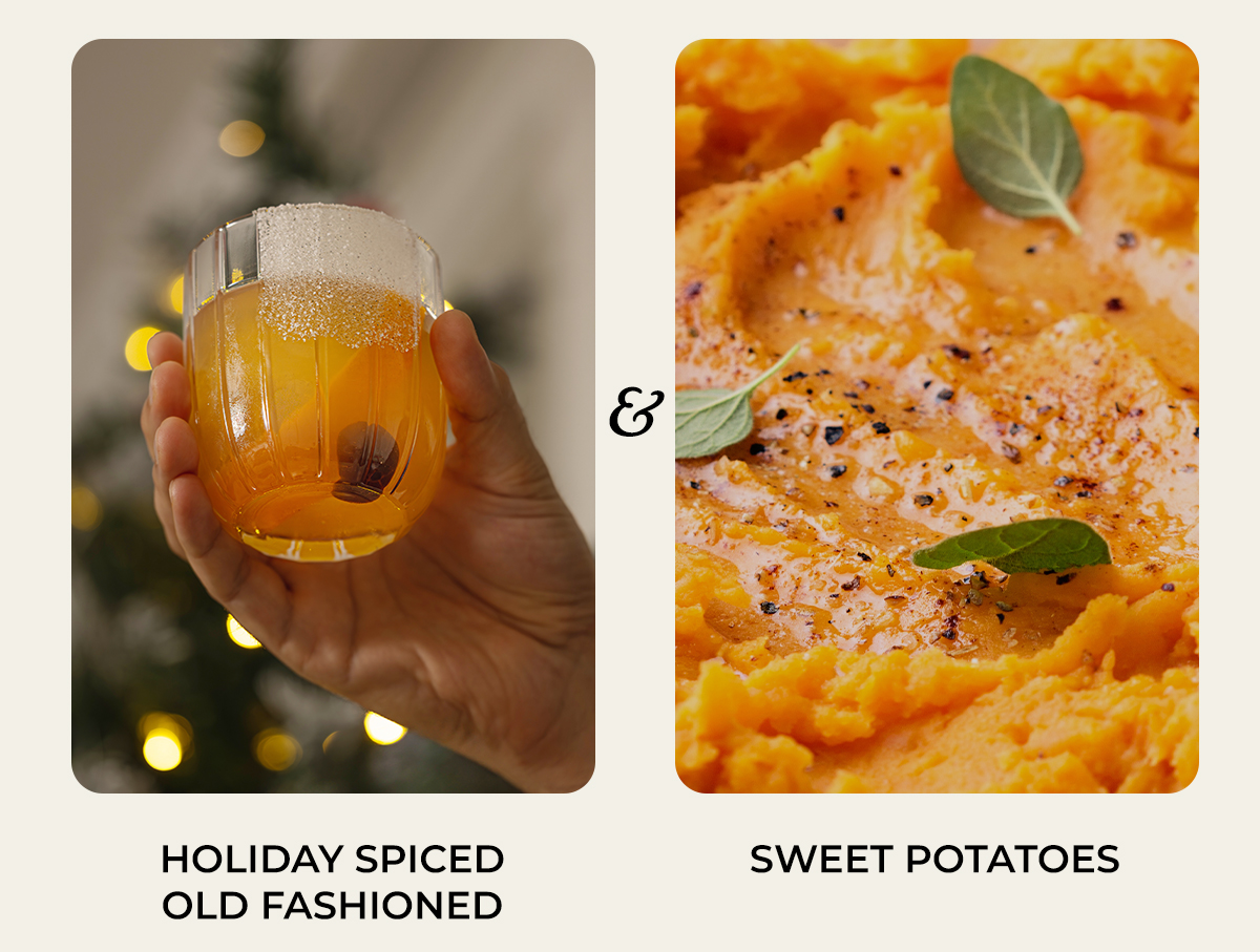 Holiday Spiced Old Fashioned & Sweet Potatoes