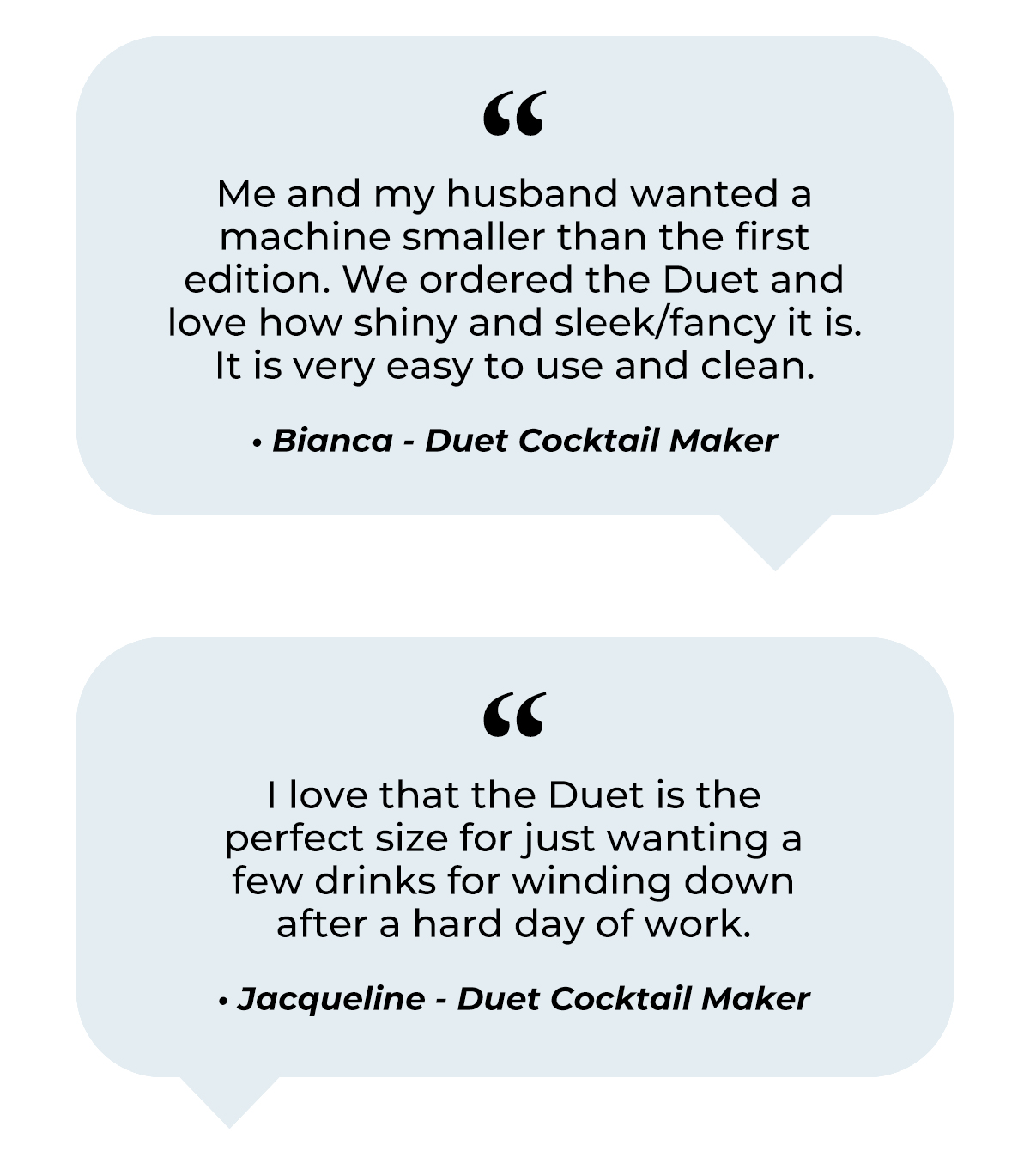 "We ordered the Duet and love how shiny and sleek/fancy it is." - Bianca