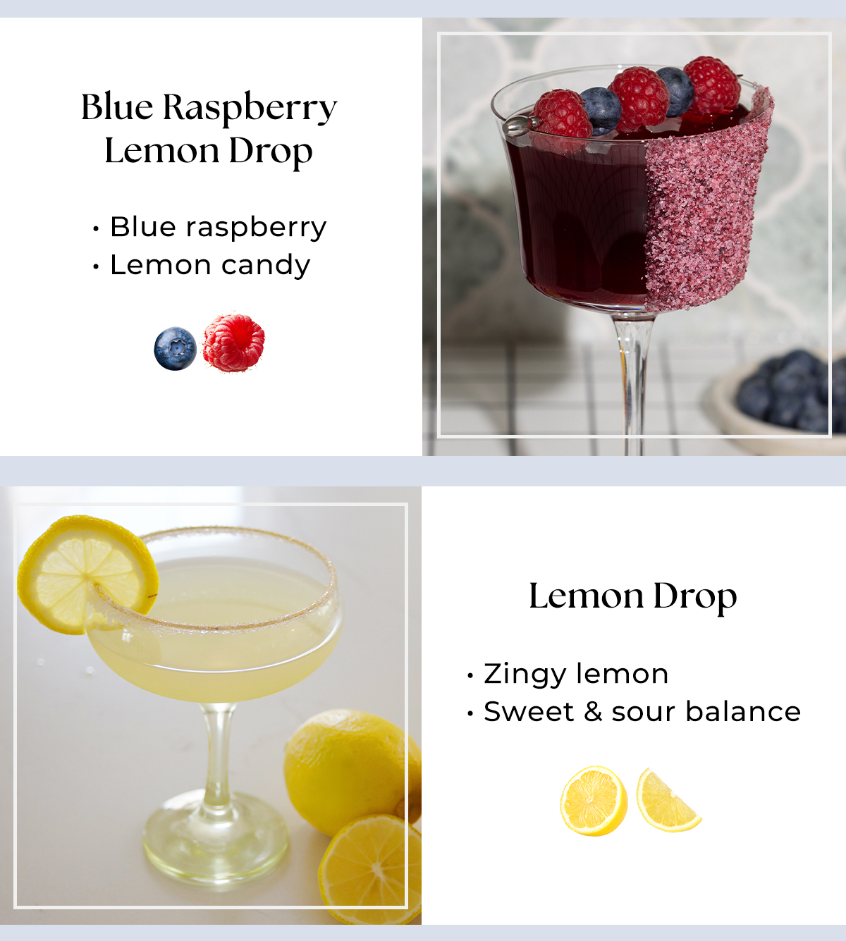 Blue Raspberry Lemon Drop + Lemon Drop