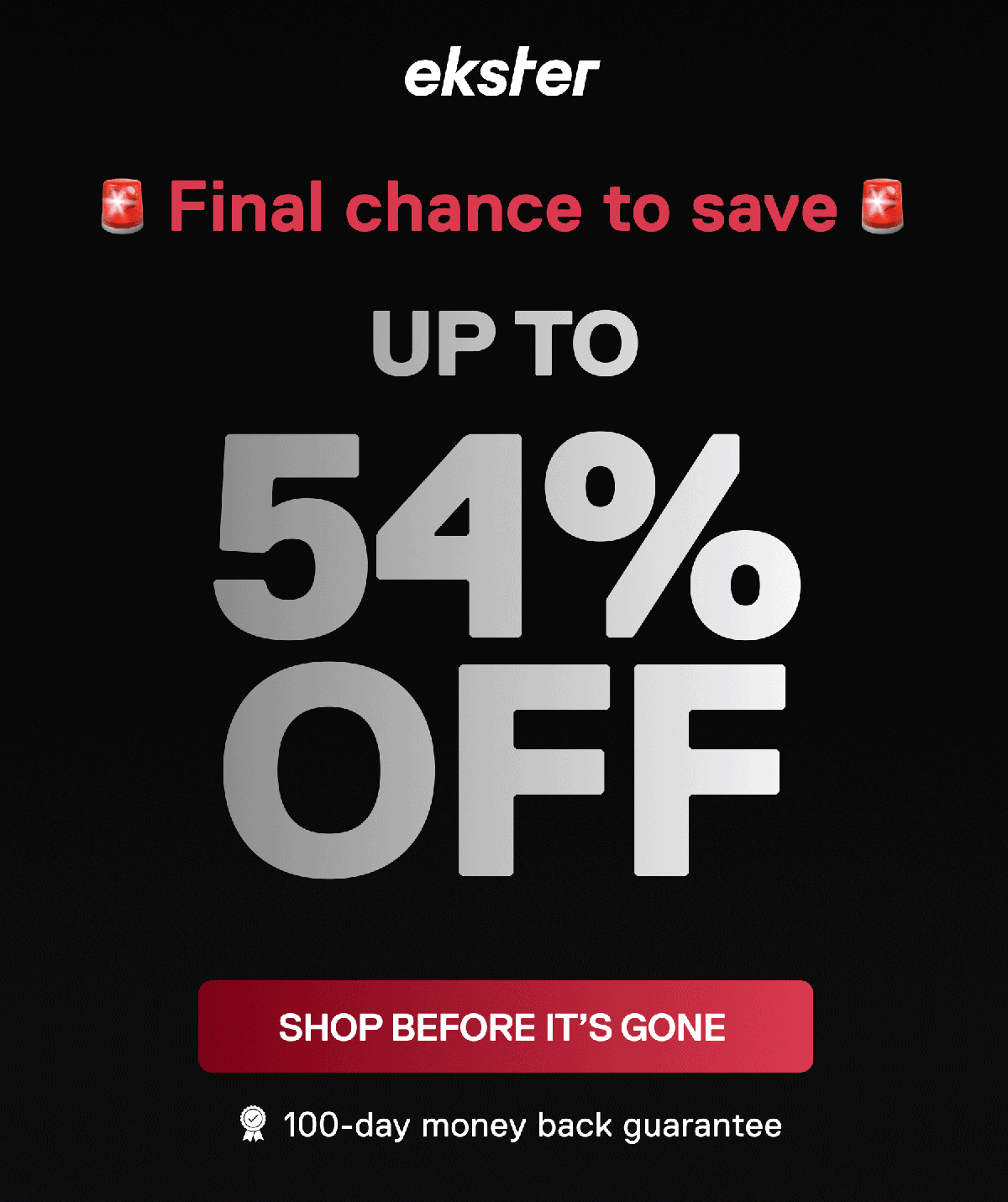 ekster Final chance to save UP TO 54% OFF SHOP BEFORE IT'S GONE 100-day money back guarantee