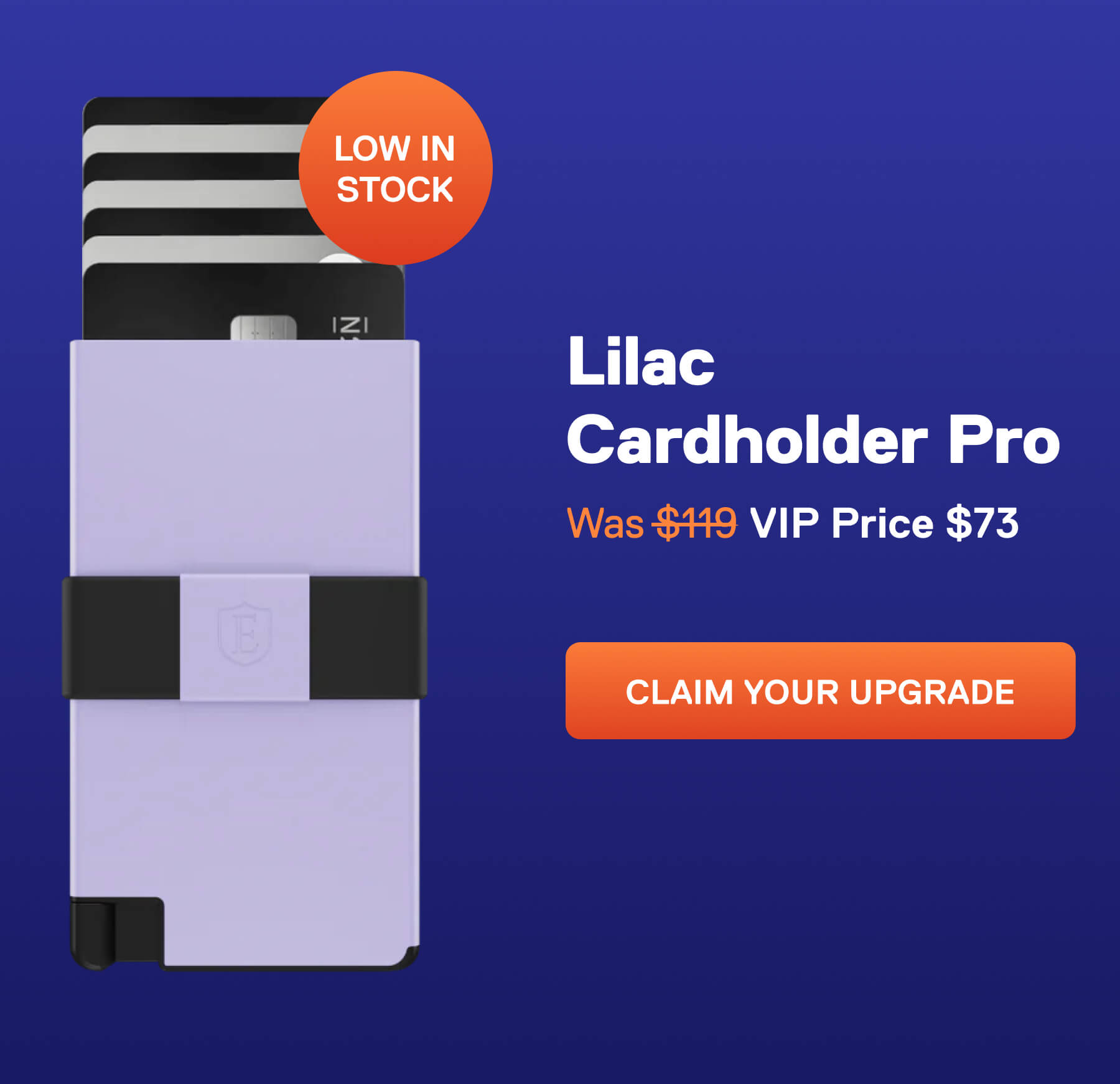 Lilac Cardholder Pro Badge: Low Stock Was $119 VIP Price $73 CLAIM YOUR UPGRADE