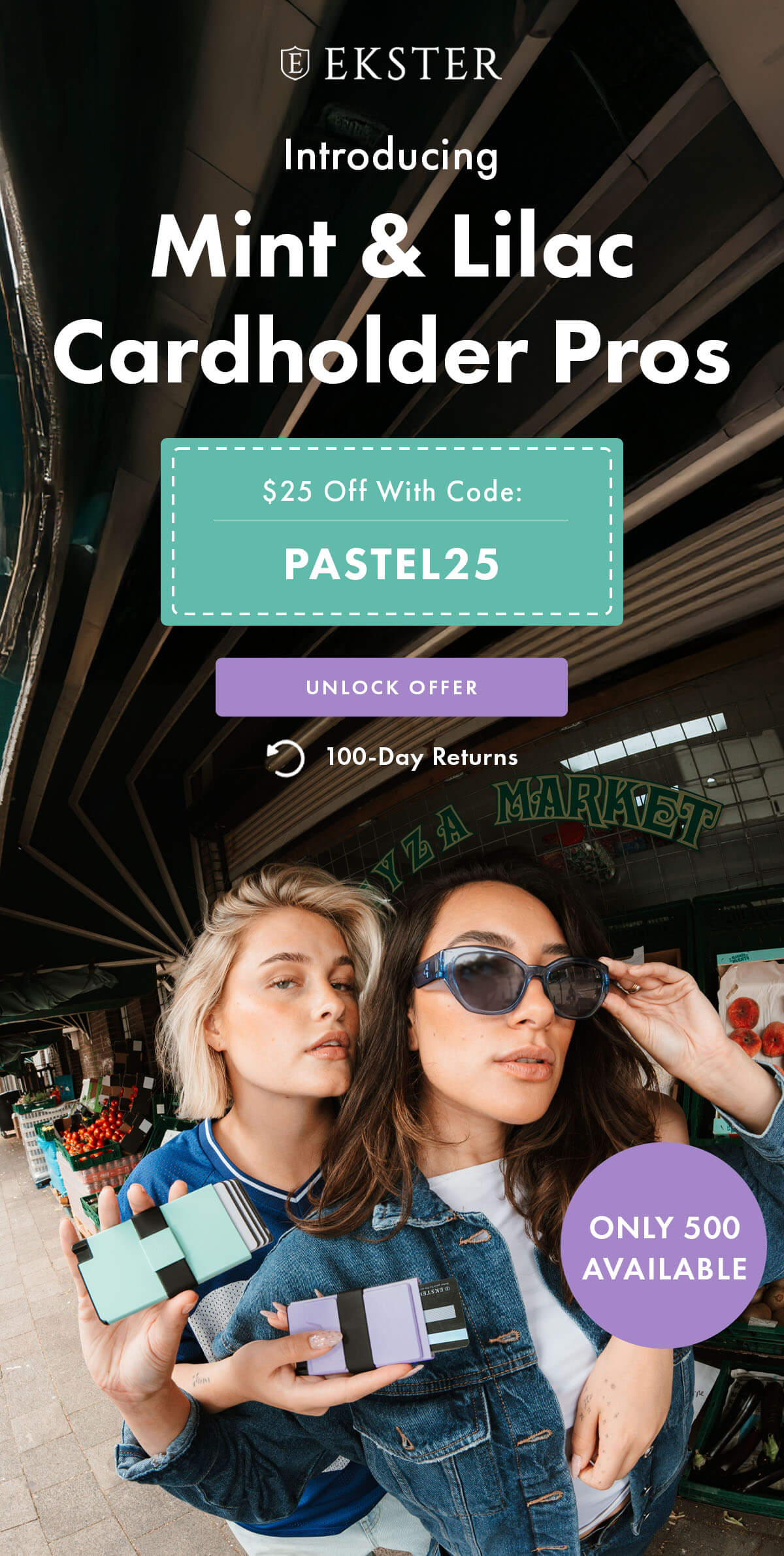 EKSTER Introducing Mint & Lilac Cardholder Pros $25 Off With Code: PASTEL25 UNLOCK OFFER 100-Day Returns ONLY 500 AVAILABLE