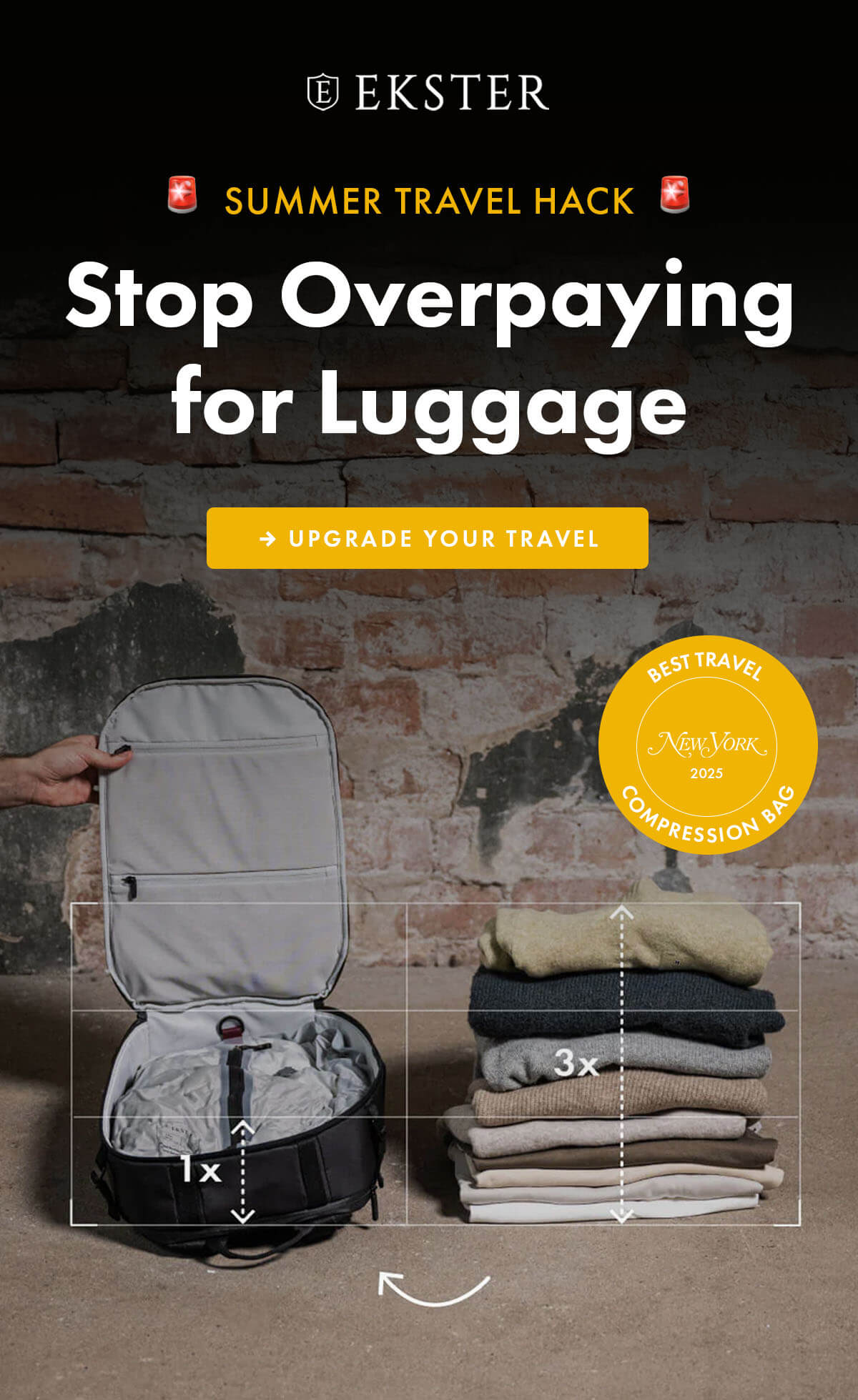 EKSTER SUMMER TRAVEL HACK Stop Overpaying for Luggage UPGRADE YOUR TRAVEL BEST TRAVEL COMPRESSION BAG