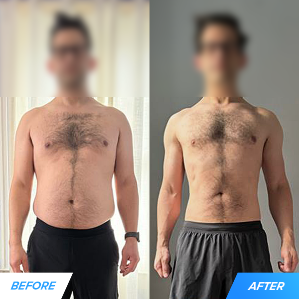 Scott (47) did 24 weeks of my one-on-one coaching and lost 26 lbs, 18% body fat while increasing his whole-body strength