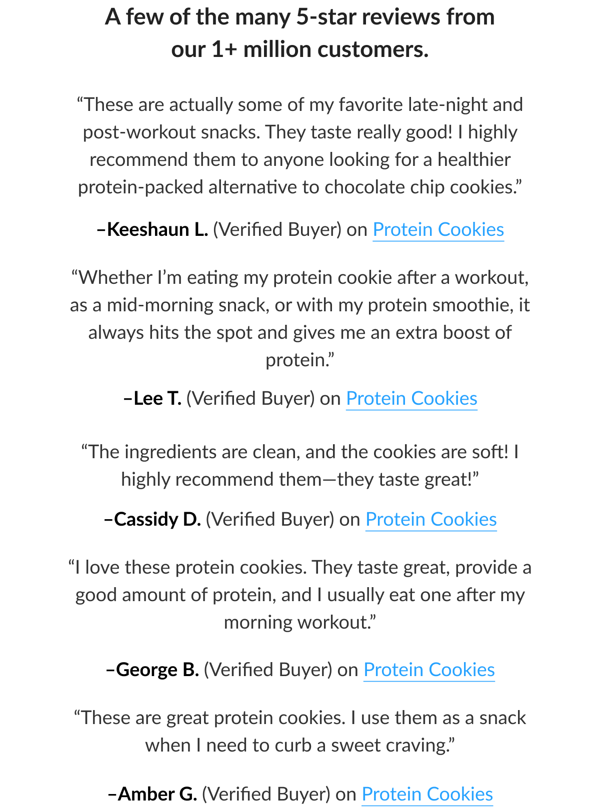 A few of the many 5-star reviews from our 1+million customers