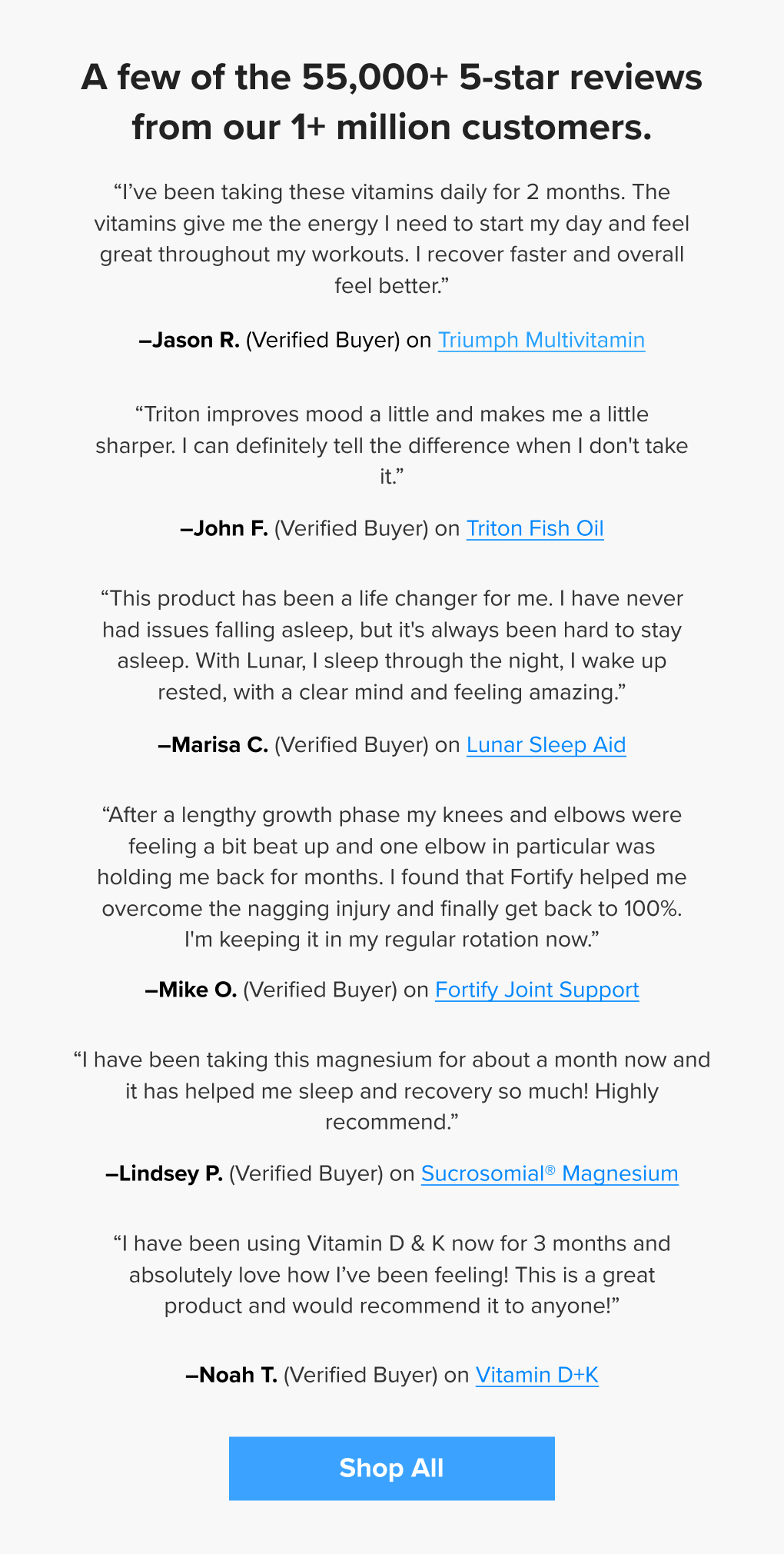 A few of the 55,000+ 5-star reviews