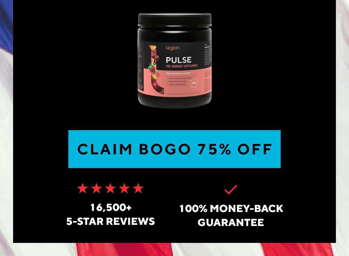 Flash Sale: Buy one get one 75% off Pulse pre-workout