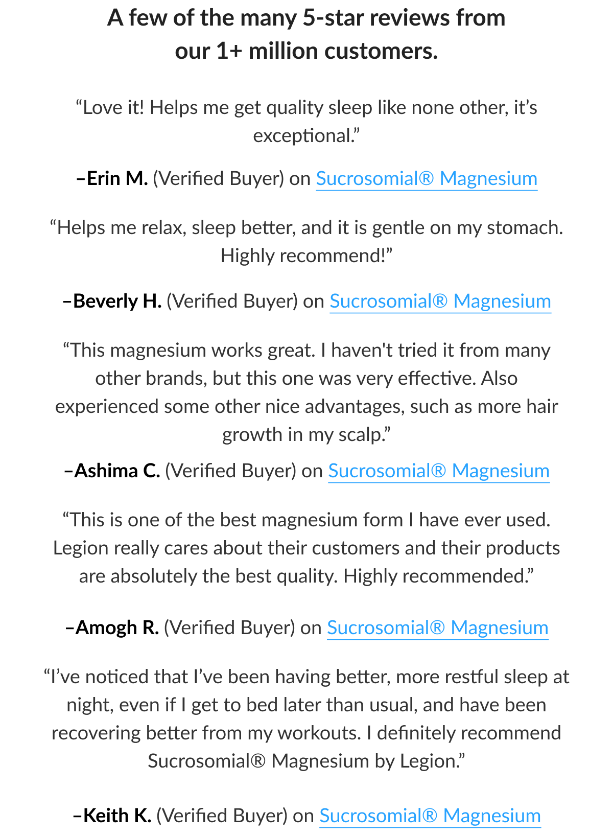 Magnesium customer reviews