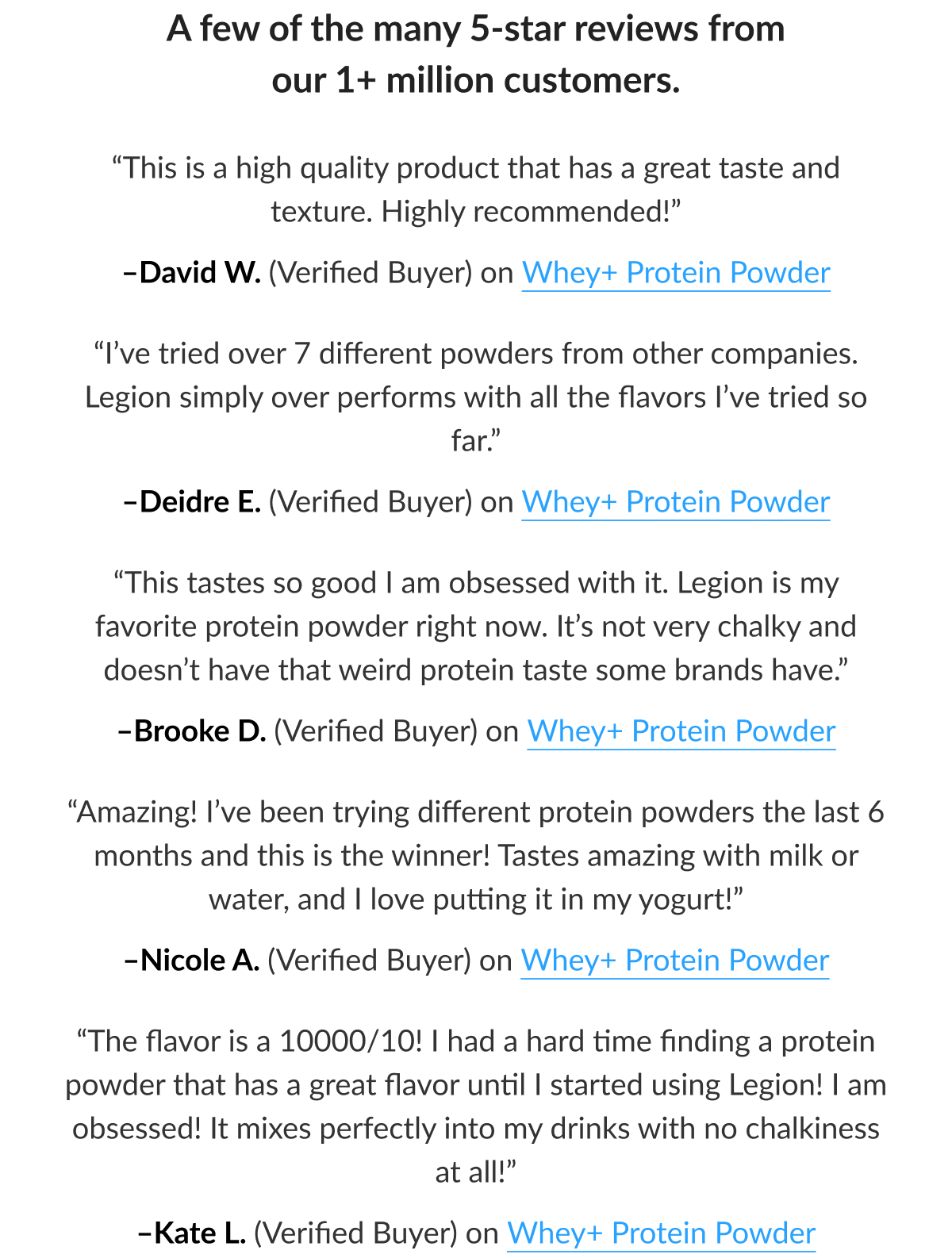 Whey+ customer reviews