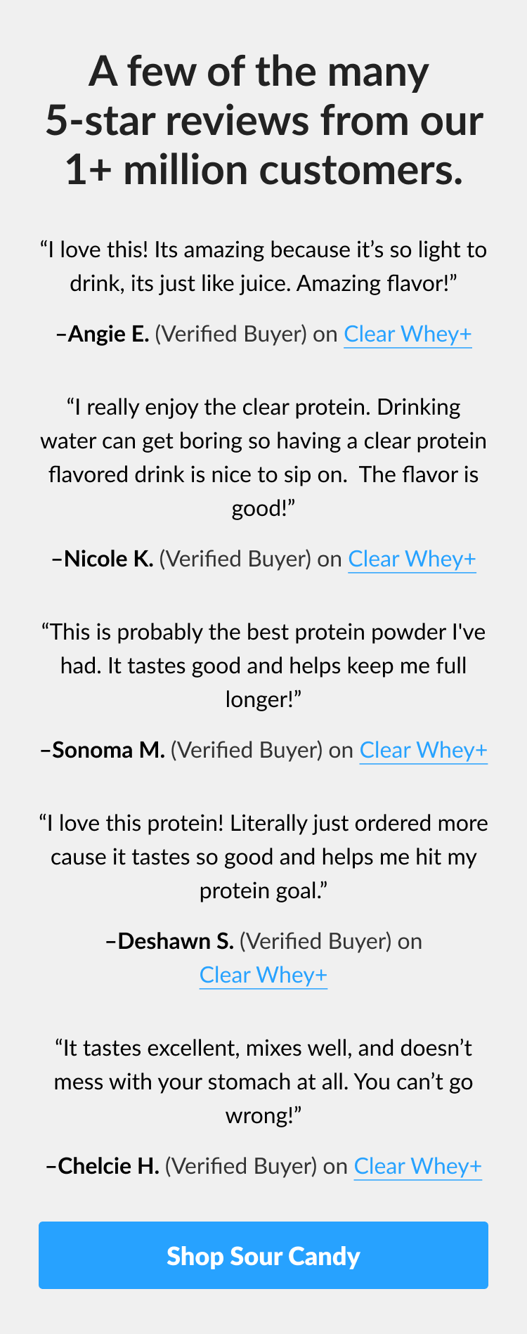 A few of the many 5-star reviews from our 1+ million customers.