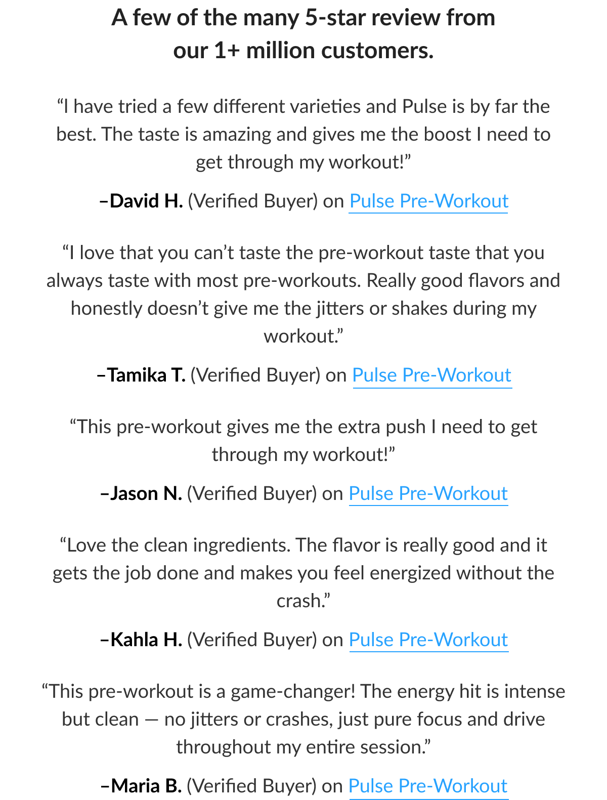 A few of the 55,000+ 5-star reviews from our 1+ million customers.