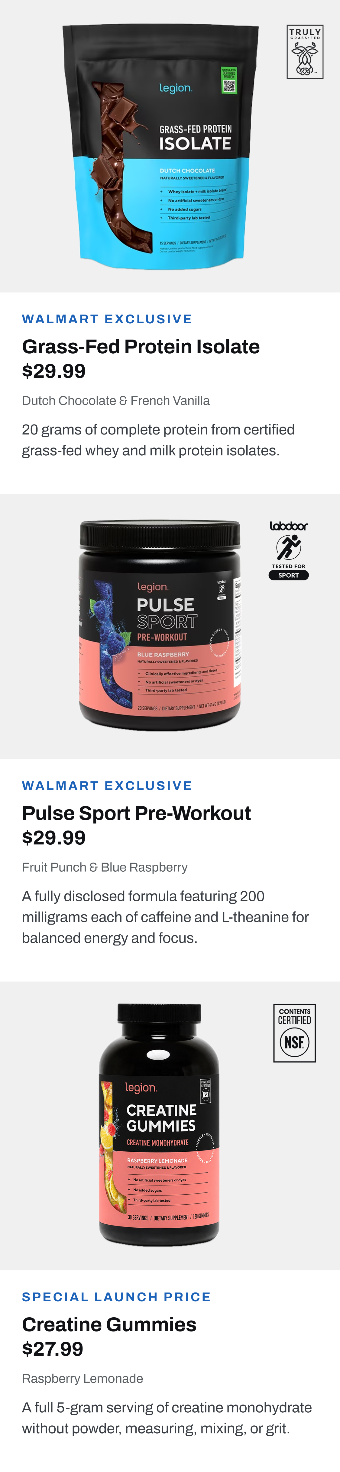 Find these Legion supplements at a Walmart near you.