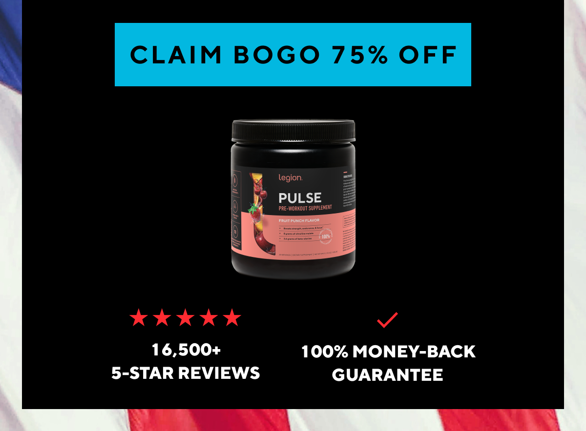 Flash Sale: Buy one get one 75% off Pulse pre-workout