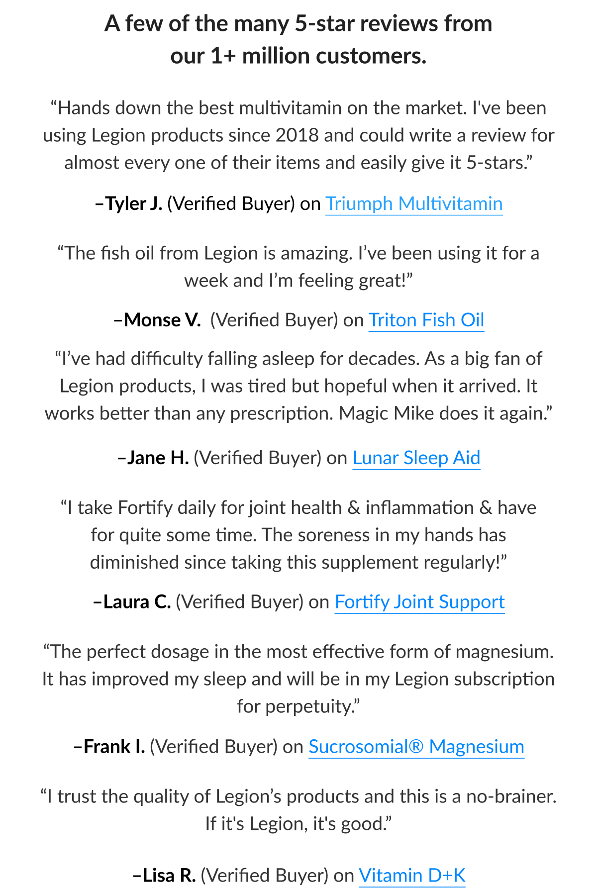 A few of the 55,000+ 5-star reviews