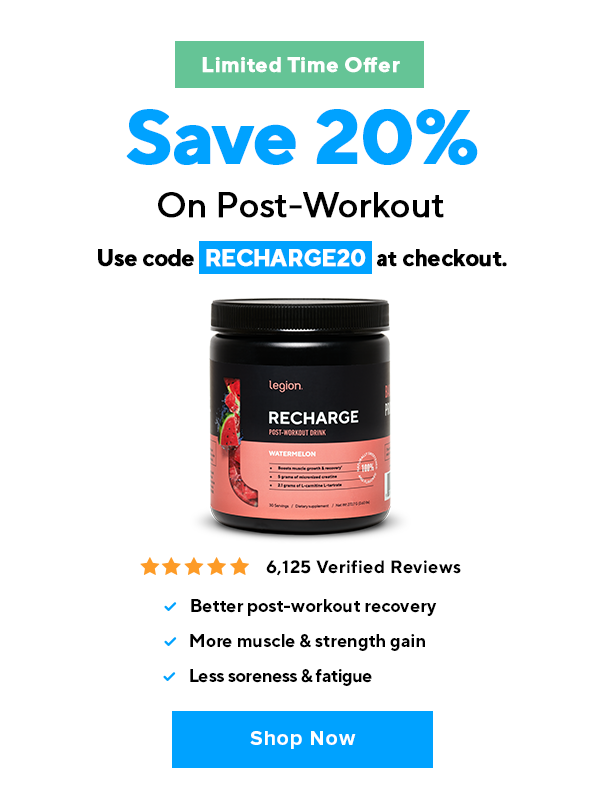 Limited time! Save 20% on Recharge post-workout!