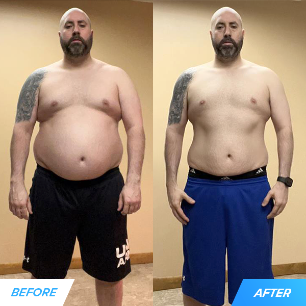We also helped Allan drop over 32 pounds, 9% body fat, and 9 inches off his waist
