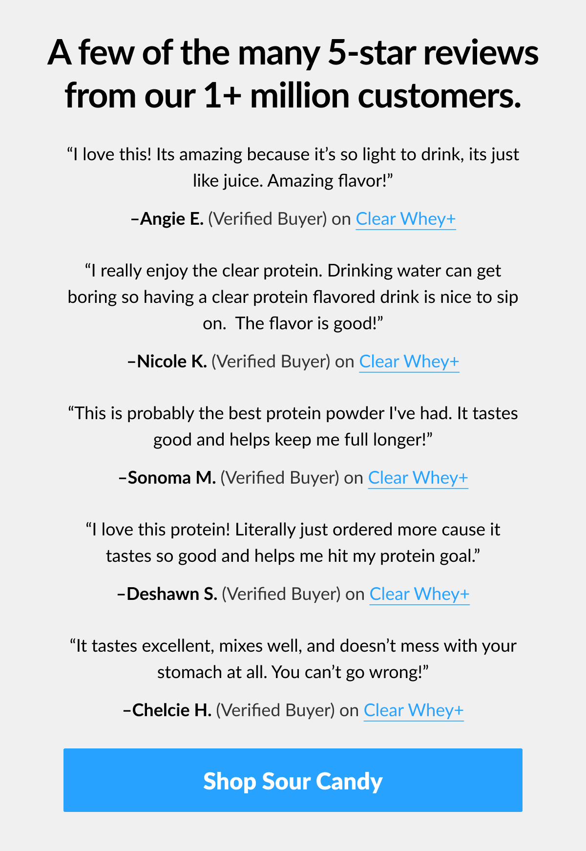 A few of the many 5-star reviews from our 1+ million customers.