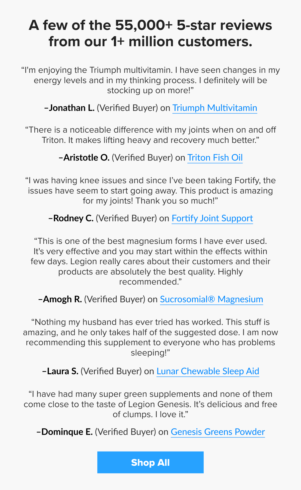 A few of the 55,000+ 5-star reviews