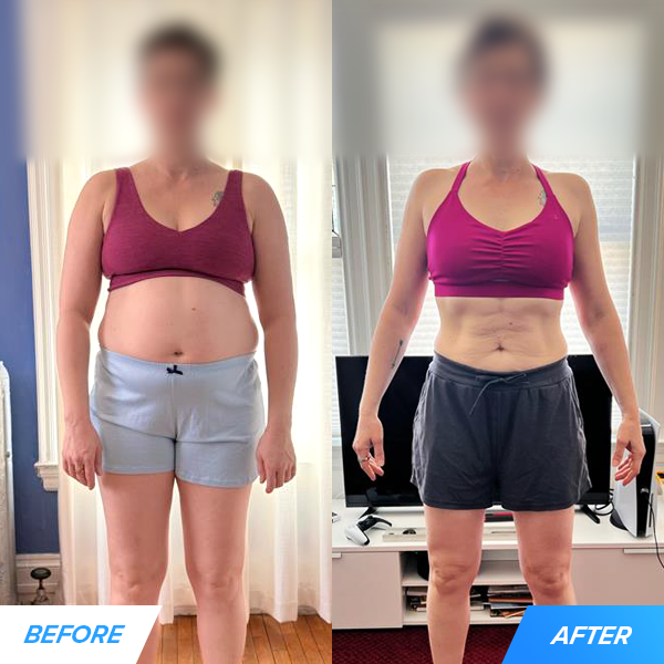 In 180 days, she lost 16 pounds and 6% body fat.