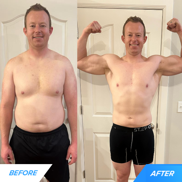We helped Landon (30) drop 37 pounds and 15% body fat while increasing his whole-body strength.