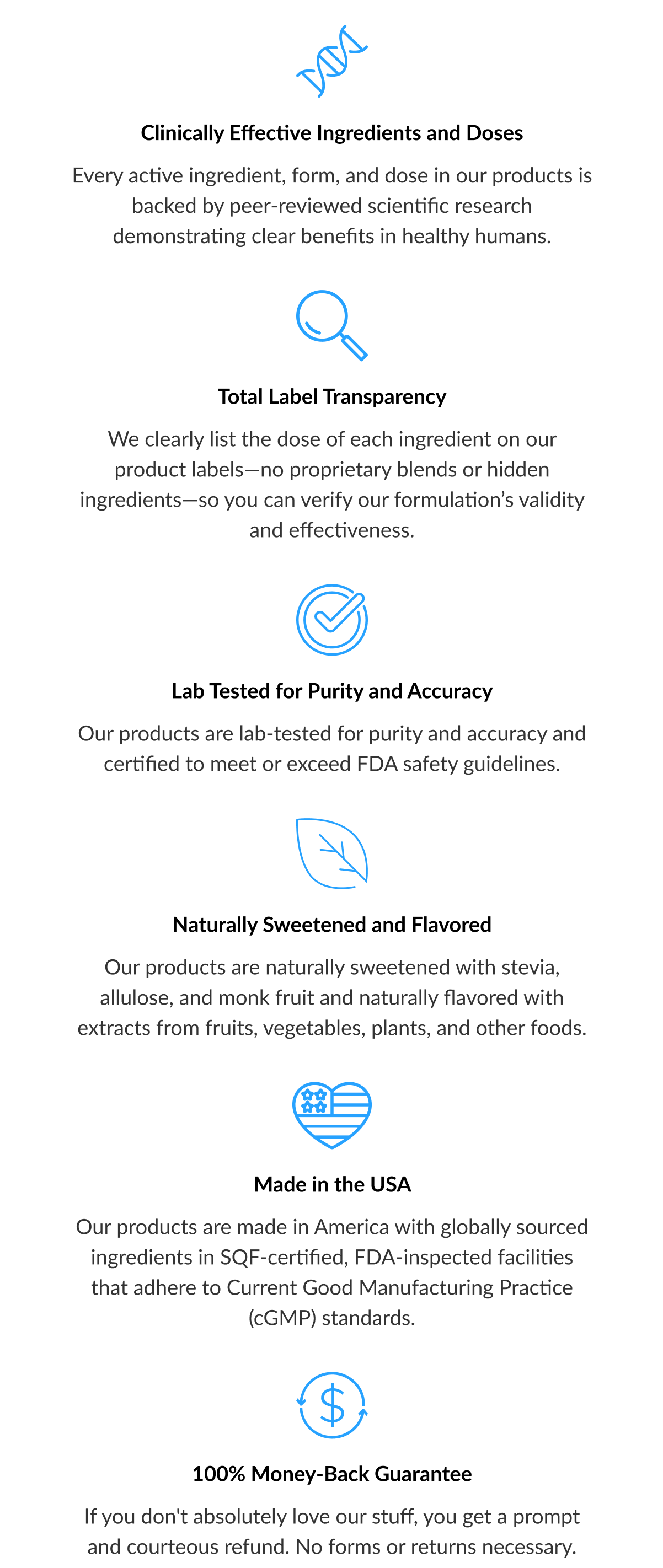 Clinically effective ingredients & doses
